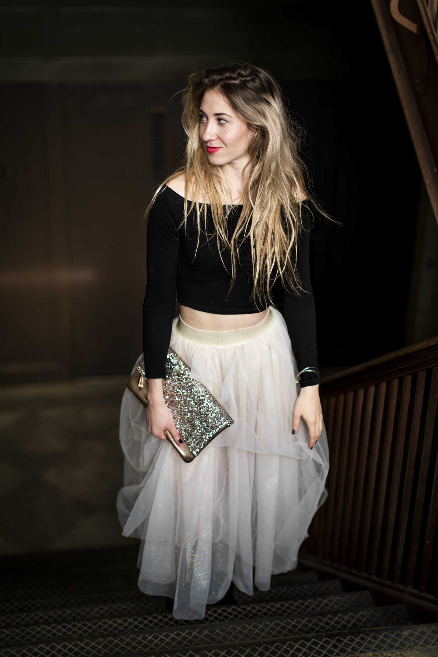 NYE look, tulle skirt 